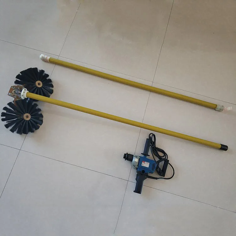 WS-1500 Oxide cleaning rod Portable wire dust removal tool rod Rotary double brush head cleaning device