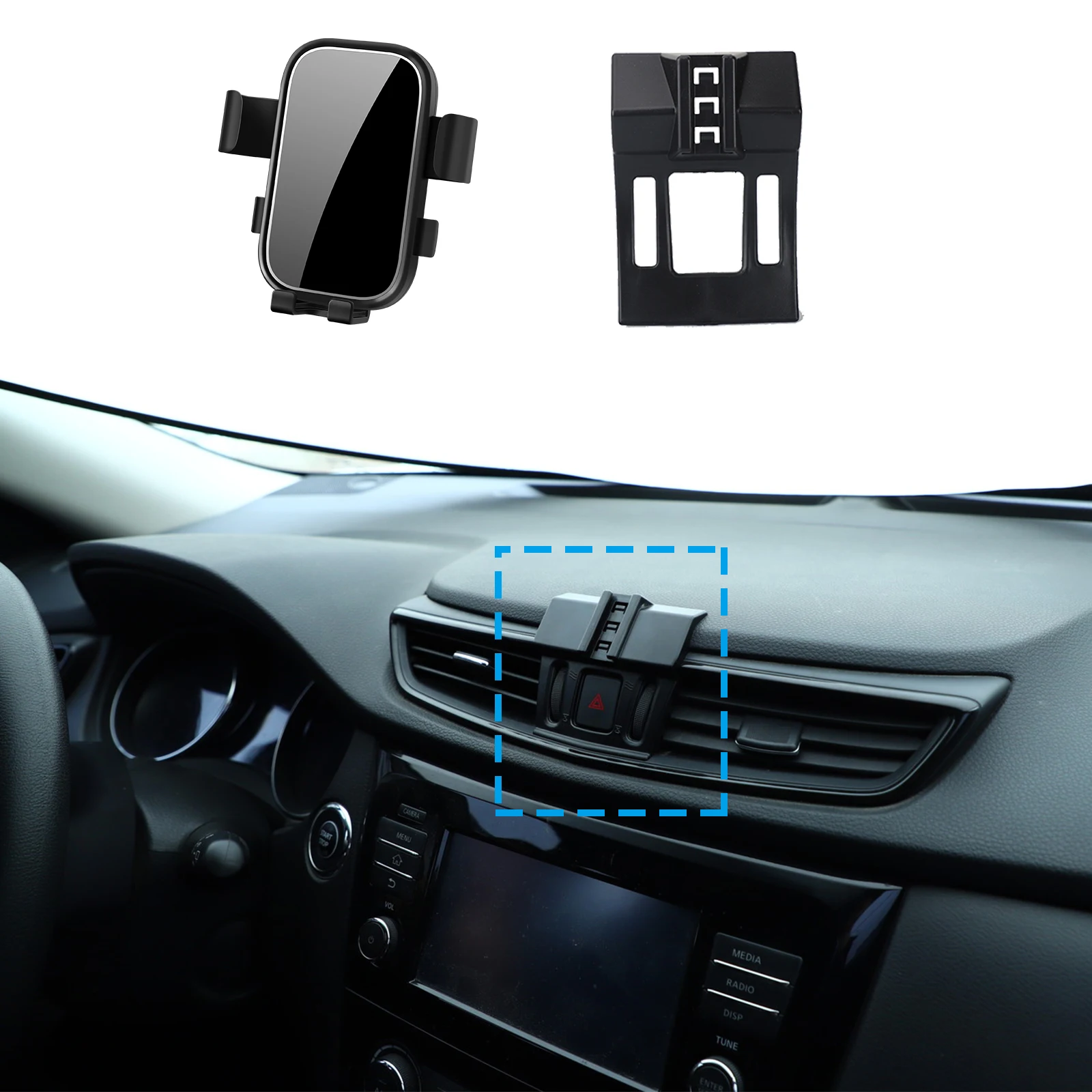 

for Nissan Qashqai J11 X-Trail Rogue T32 T33 2014-2016 2017 2018-2021 GPS Bracket Navigation Car Mobile Phone Holder Stand Auto