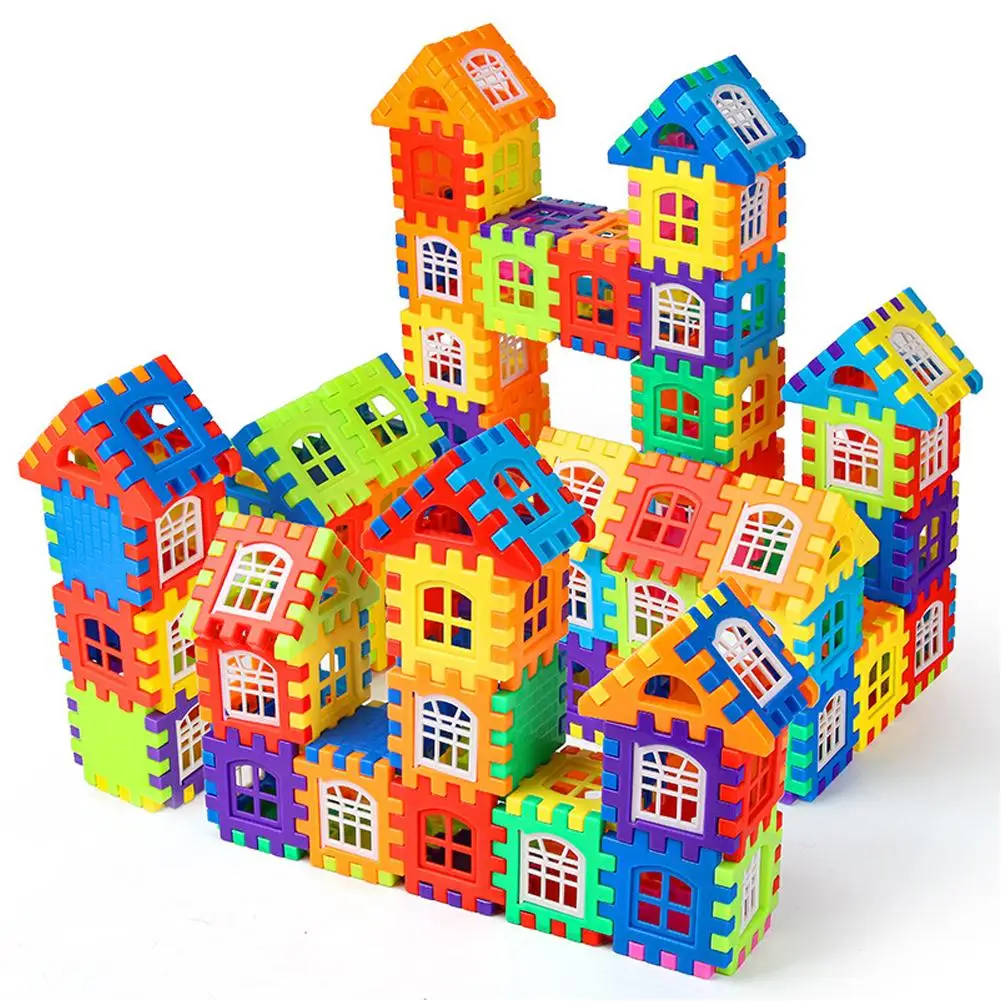 50/100/230pcs Building Blocks Baby Paradise House Spelling Puzzle Blocks City DIY Creative Model Figures Kids Educational Toys