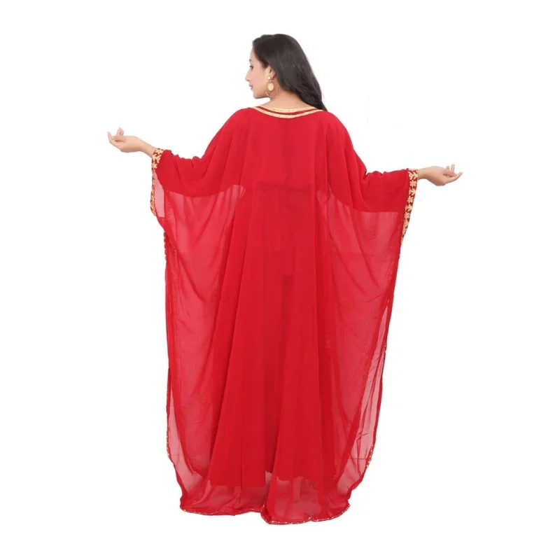 Abaya-Robe Longue Transparente pour Femme Musulmane du Moyen-Orient, Maroc, Dubaï