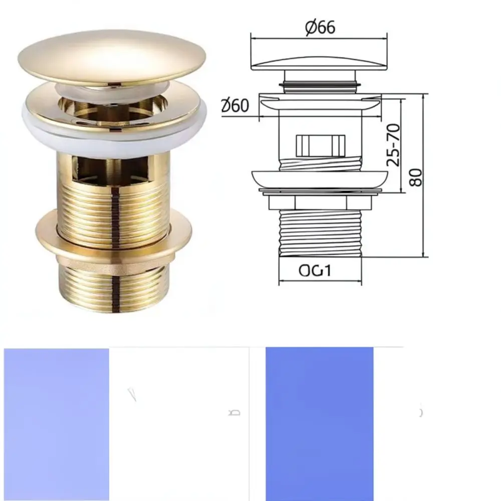 Universal Stainless Steel Basin Pop Up Drain Stopper Bathroom Sink Waste Trap 1 1 4 Inch Fitting With Overflow Hole