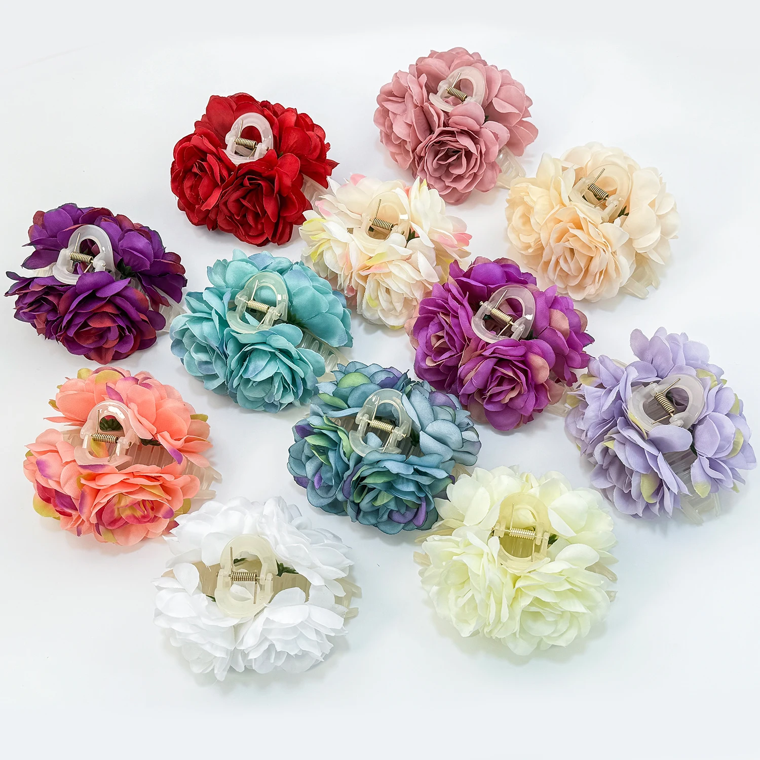 Women Girls Flower Hair Claw Clips Wedding Headdress For Bridal Bridesmaid Party Floral Hair Claw Clip Women Hiar Accessories