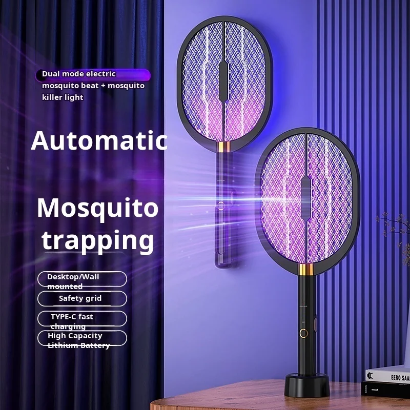 2 in 1 Mosquito Killer Lamp Mosquito Trap Bug Zapper USB Rechargeable UV Light Indoor Home Electric Fly Swatter for Home