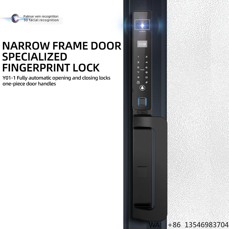 Face Recognition Fingerprint Lock 35MM Narrow Bezel Cell Phone Tuya Aluminum Door Code Lock Automatic Smart Door Locks