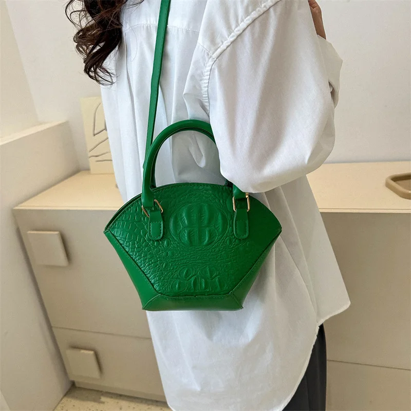 Crocodile Pattern Shoulder Crossbody Bags For Women 2024 Luxury Designer Handbags Glace Leather Golden Hardware Ladies Mini Tote