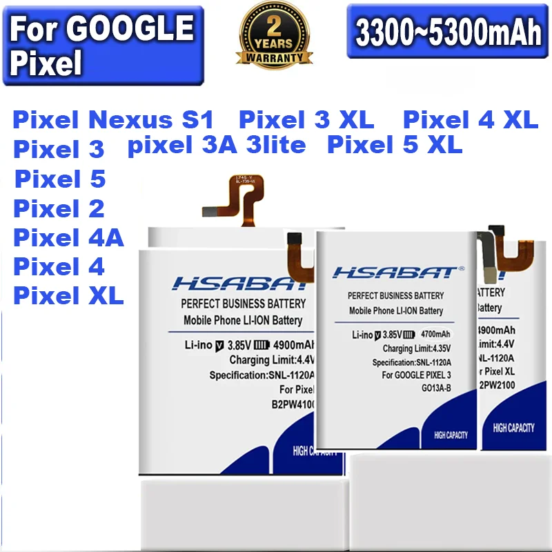 HSABAT BL-T35 G013A-B BG2W Battery for GOOGLE Pixel 3 Lite / 3 5 2 3 5 3A XL 4 4A 3A 2B 2XL 3XL 5XL 4XL 3AXL / Nexus S1 M1