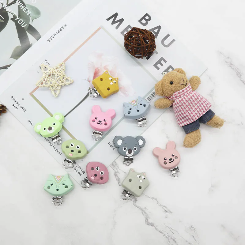 10 قطعة لهاية سيليكون سلسلة مقاطع DIY بها بنفسك ألعاب التسنين للأطفال عضاضة كليب قلادة حبة أداة Nurs هدية الحلمة ملحقات السلسلة