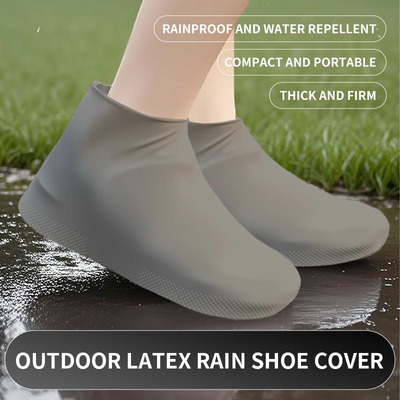 High Elastic Latex Rain Shoe Covers Outdoor Waterproof Non-Slip Boot Sleeves Reusable Shoe Guards for Men Women Fishing