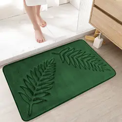 Non Slip Bath Mat Soft Black Memory Foam Bath Mat Water Absorbent Washable Rugs for for Bathroom Bedroom Bath Mat Dark Dlue