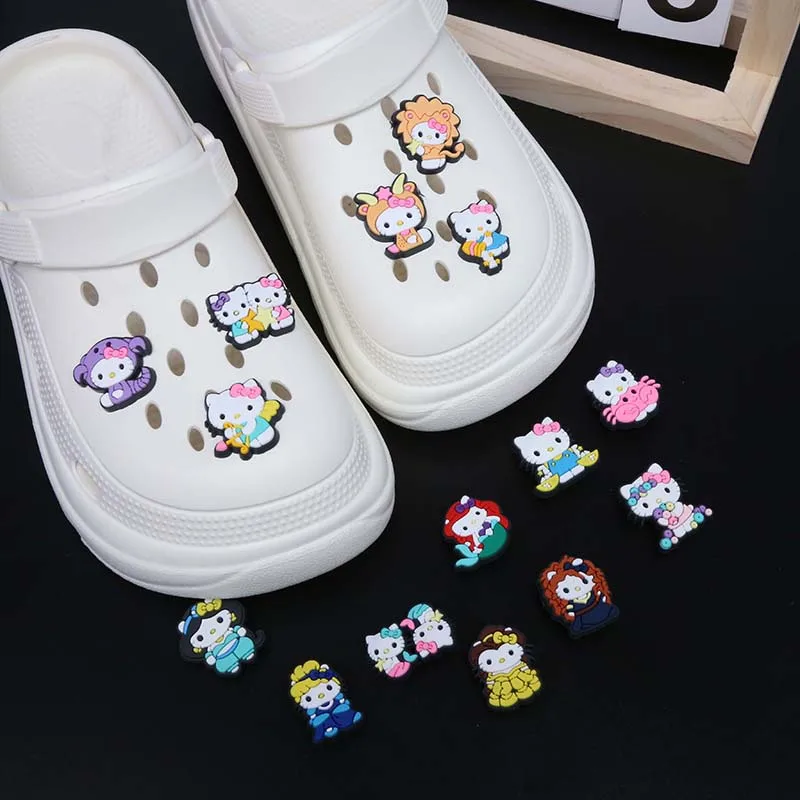 

Disney Hello Kitty Series Shoes Charm Slipper Accessory Buckle Suitable for Clogs Decorative Sandal Christmas Gifts for Children