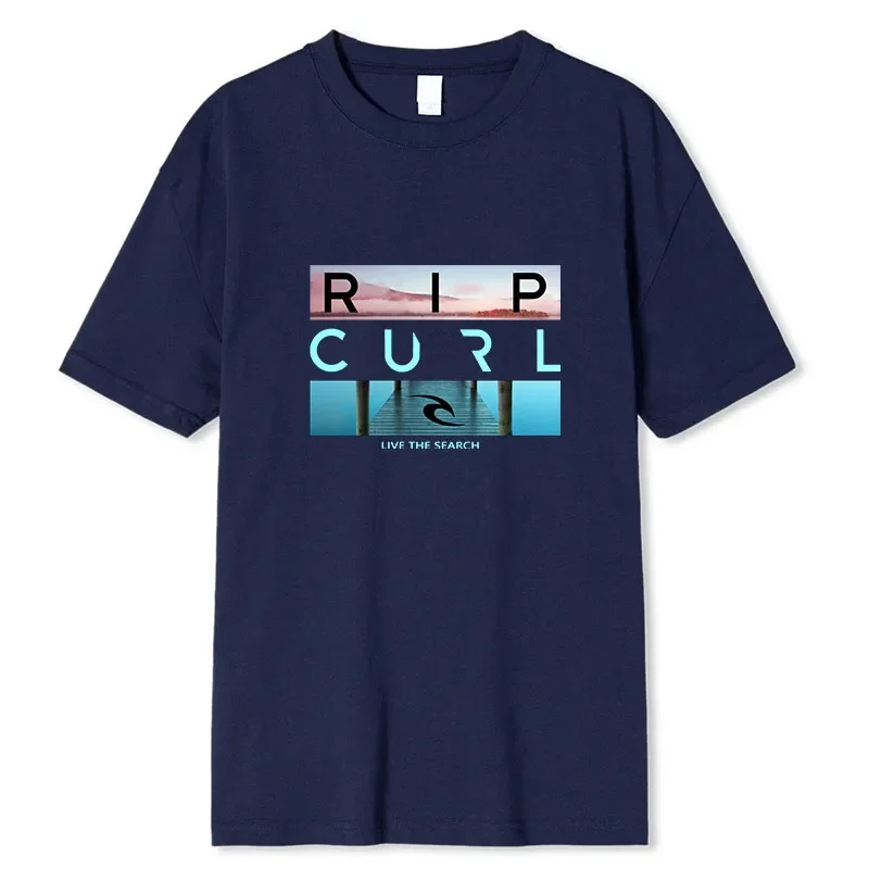 Camiseta masculina Rip Livethe Search Beauty Curl, 100% algodão, branca, de qualidade incrível, nova coleção de verão.