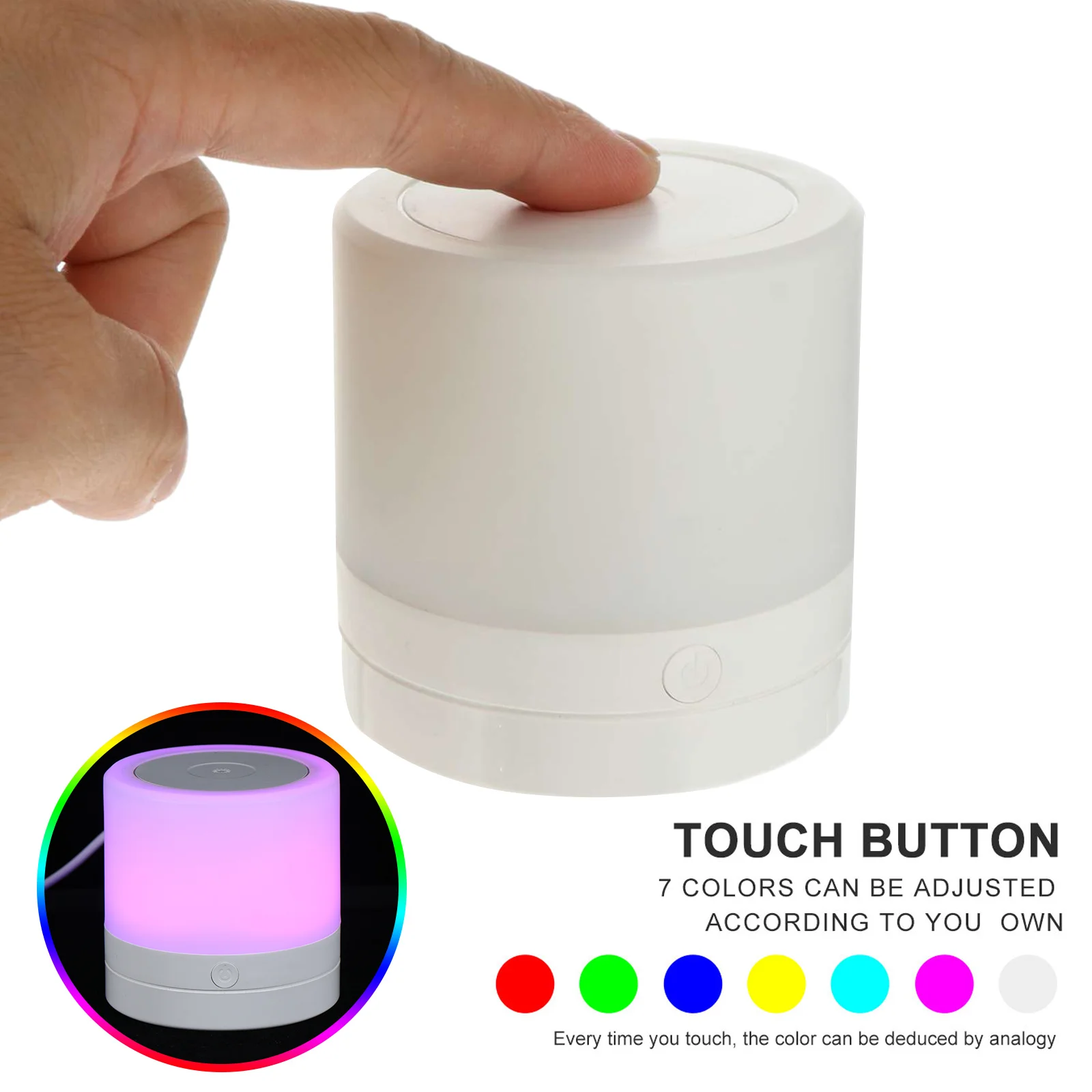 Colorful Night Light USB Charging Creative Bedside Lamp High-Quality PVC Material Exquisite Workmanship Smooth Touch Control