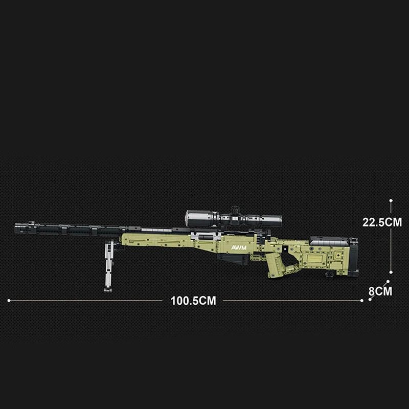 1336 pçs awm rifle de ceiper super magnum blocos de construção criativos herender arma militar bala arma manual blaster armas presentes