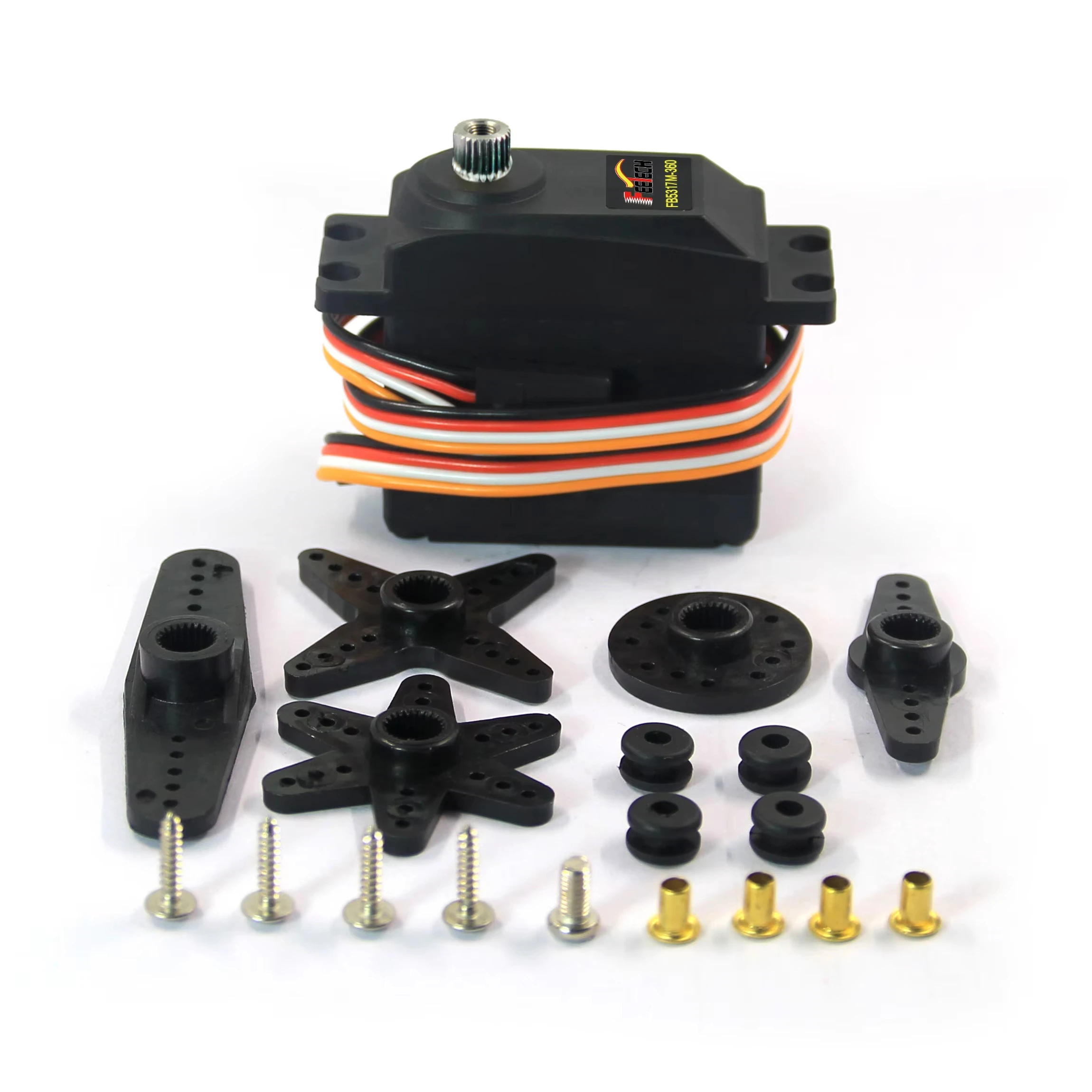 

Feetech FB5317M стандартный размер 6 В 17 кг обратная связь 360 градусов цифровой сервопривод для радиоуправляемых лодок автомобиль/arduino робот/воздушный самолет игрушки летающие