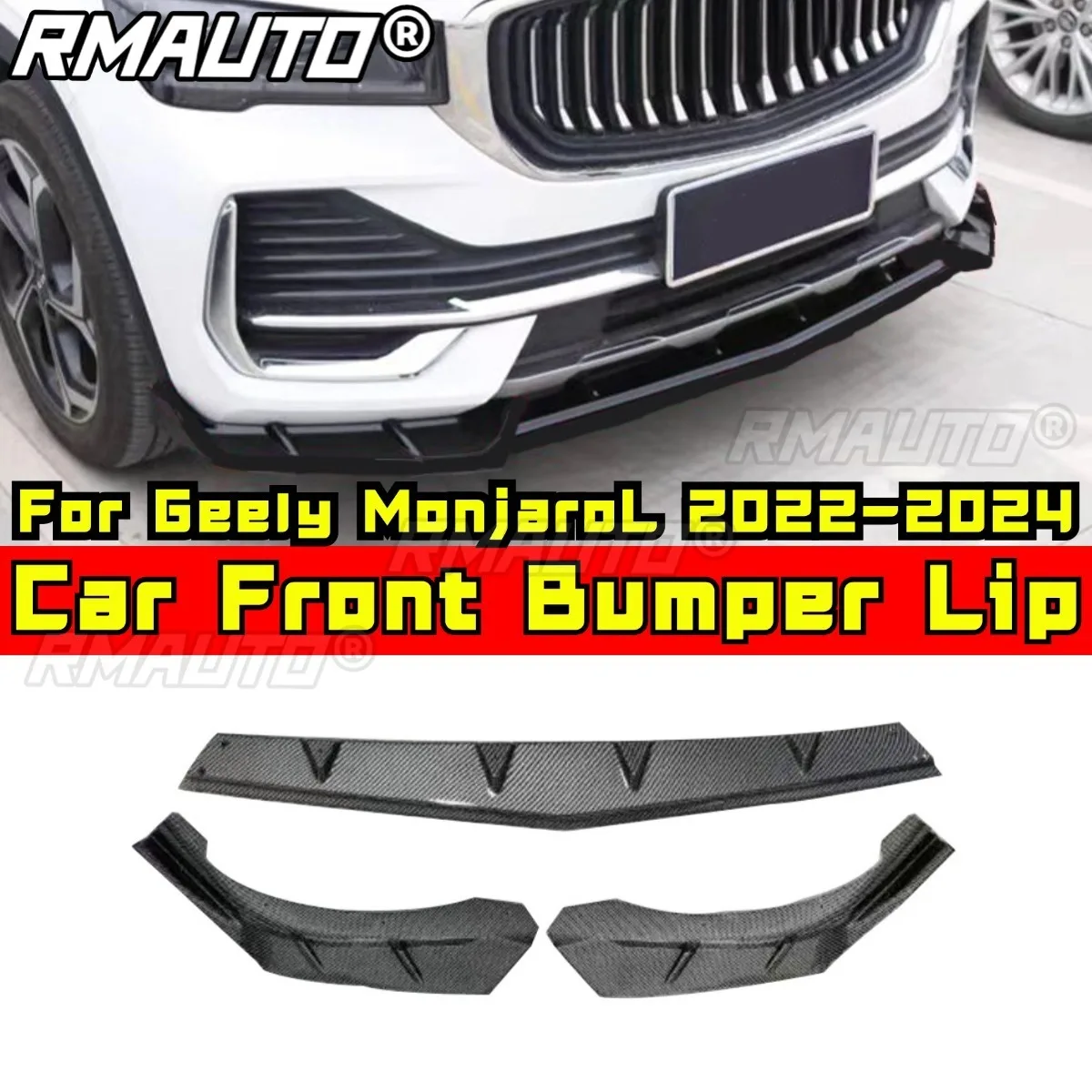 

Car Front Bumper Lip Splitter Diffuser Spoiler Bumper Guard Body Kit For Geely MonjaroL 2022-2024 Car Accessories