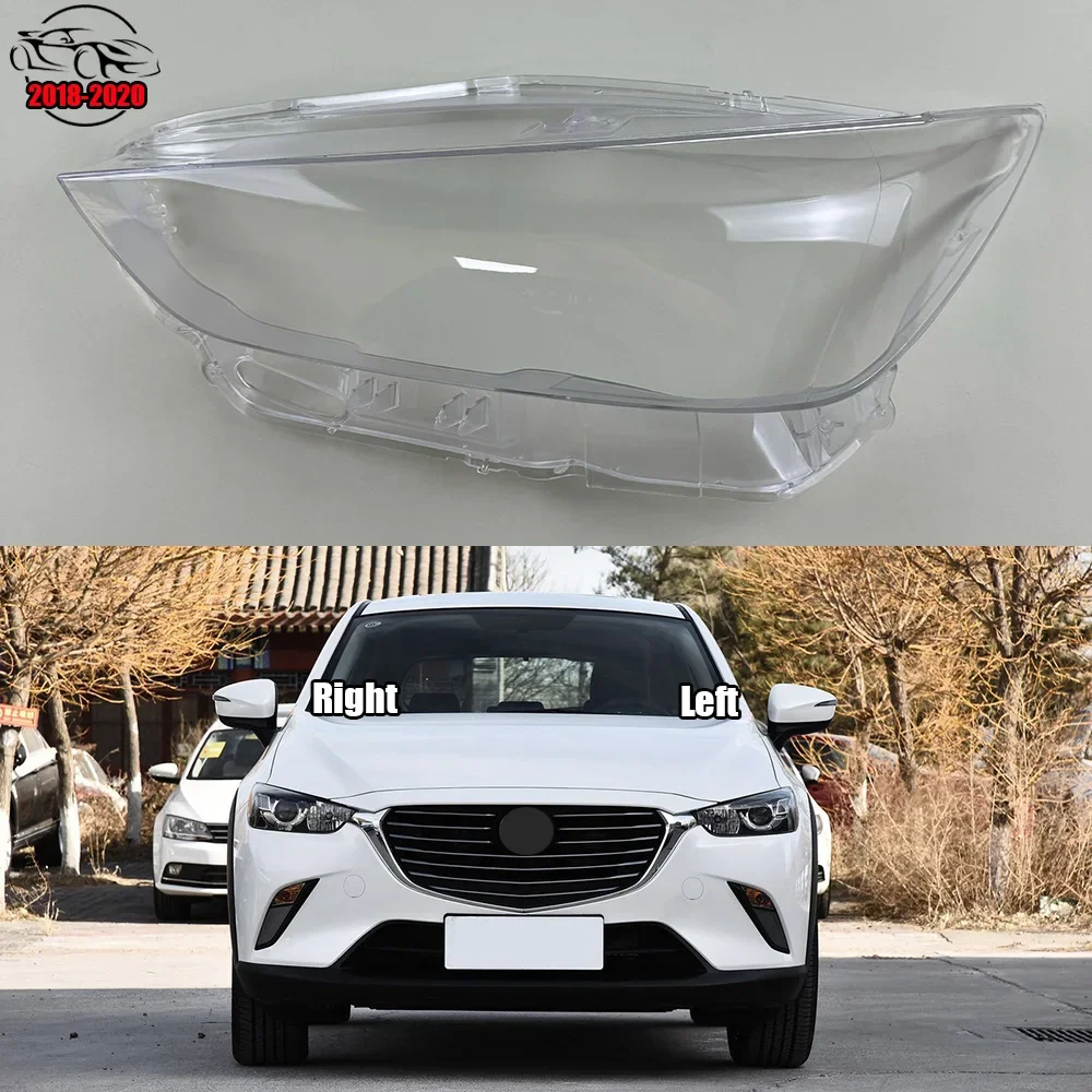 For Mazda CX-3 2018 2019 2020 Front Lampshade Lamp Shell Headlamp Cover Headlight Shade Lens Plexiglass