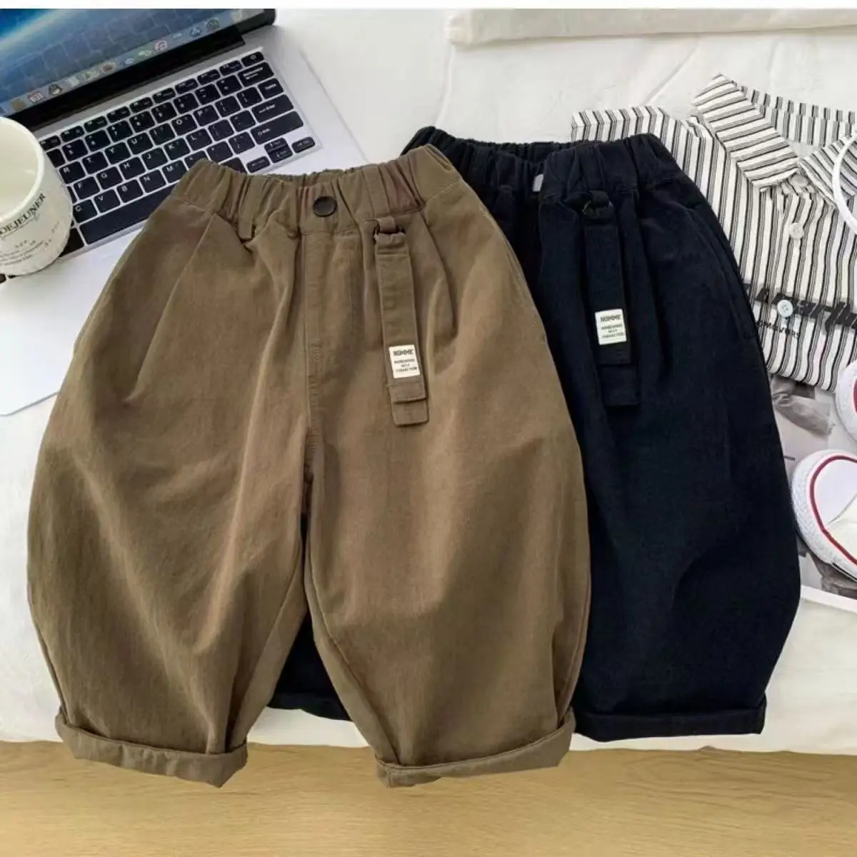 Boys' Pure Cotton Pants, Spring and Autumn New Styles Loose and Fashionable Lantern Pants, Children's Trousers