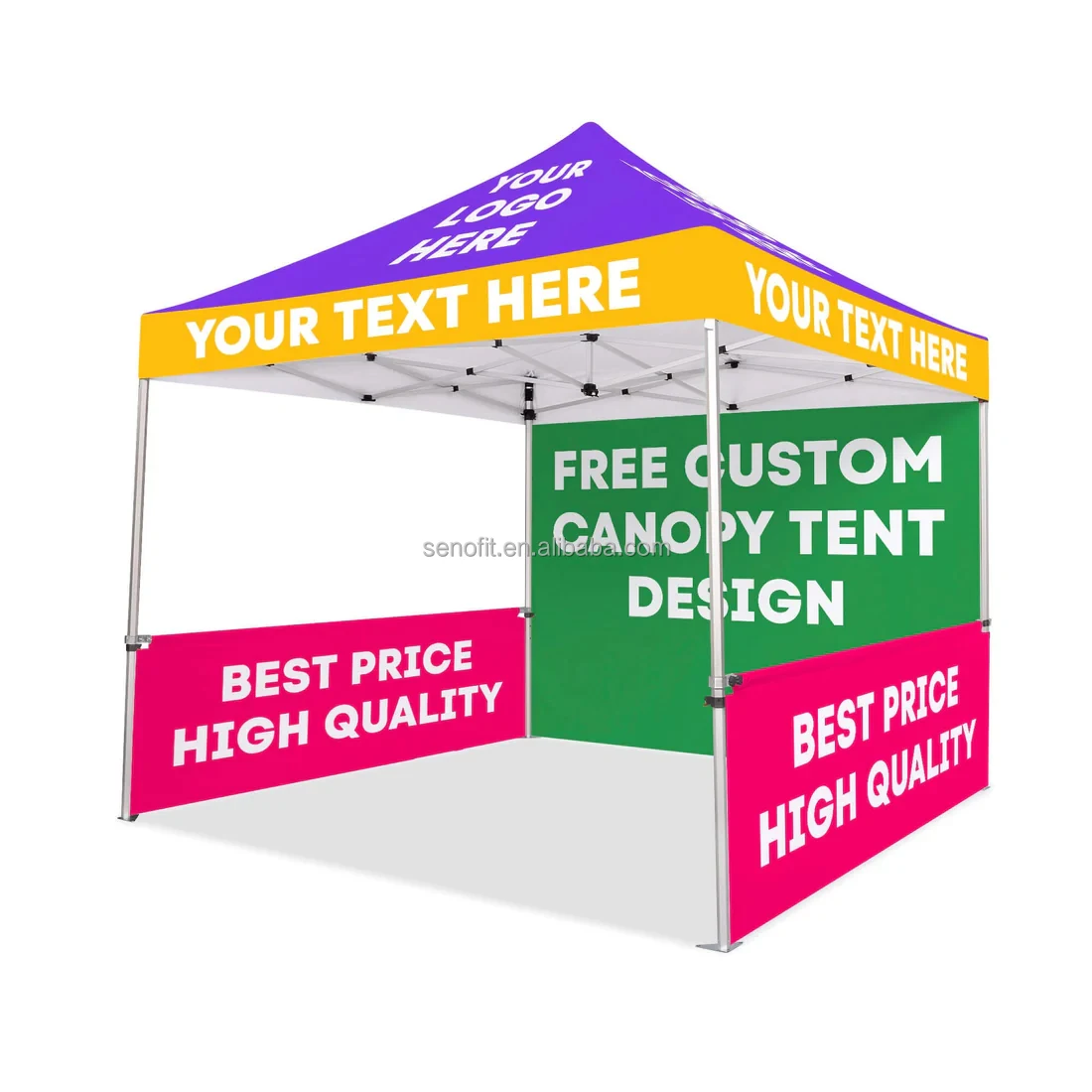 

Custom Printed 10x10' Aluminum Alloy Frame Portable Easy Pop up Trade Show Tent Waterproof Outdoor Advertising Tent