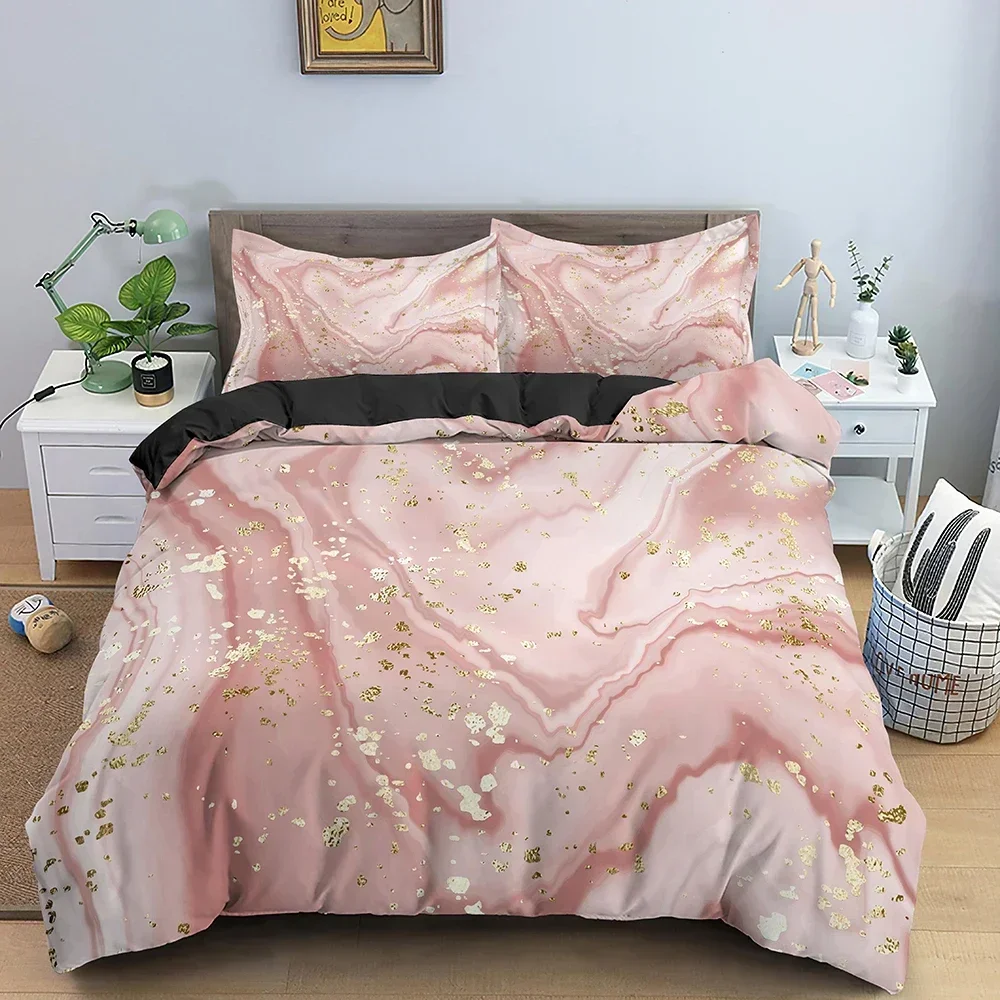 

3D Print Marble Texture Comfortable Duvet Quilt Cover Pillowcase Bedding Set Children Bedroom Decoration Home Textile