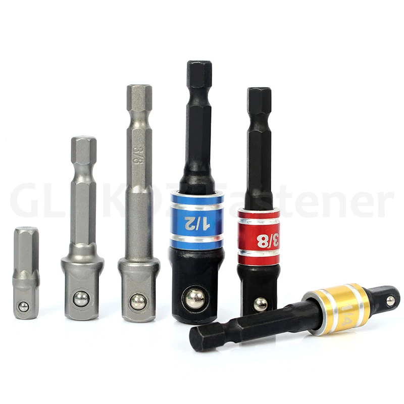 25-150mm 크롬 바나듐 강철 드릴 소켓 어댑터 육각 섕크 1/4 3/8 1/2 스퀘어 헤드 연장 드릴 비트 바 변환로드