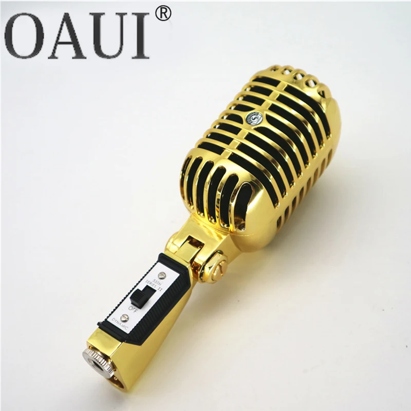 Gold Deluxe Metallo 55SH II Professionista Dinamico Microfono Vocale Stile Classico Dell'annata Microfone 55 SH Serie II Mic