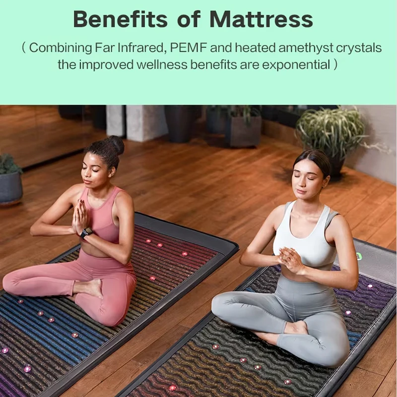 190*80CM Pemf Photon Crystal Heating Gemstone Mat 7 Natural Crystals Negative Ions Heating Pad Pain Relief Healing Wellness