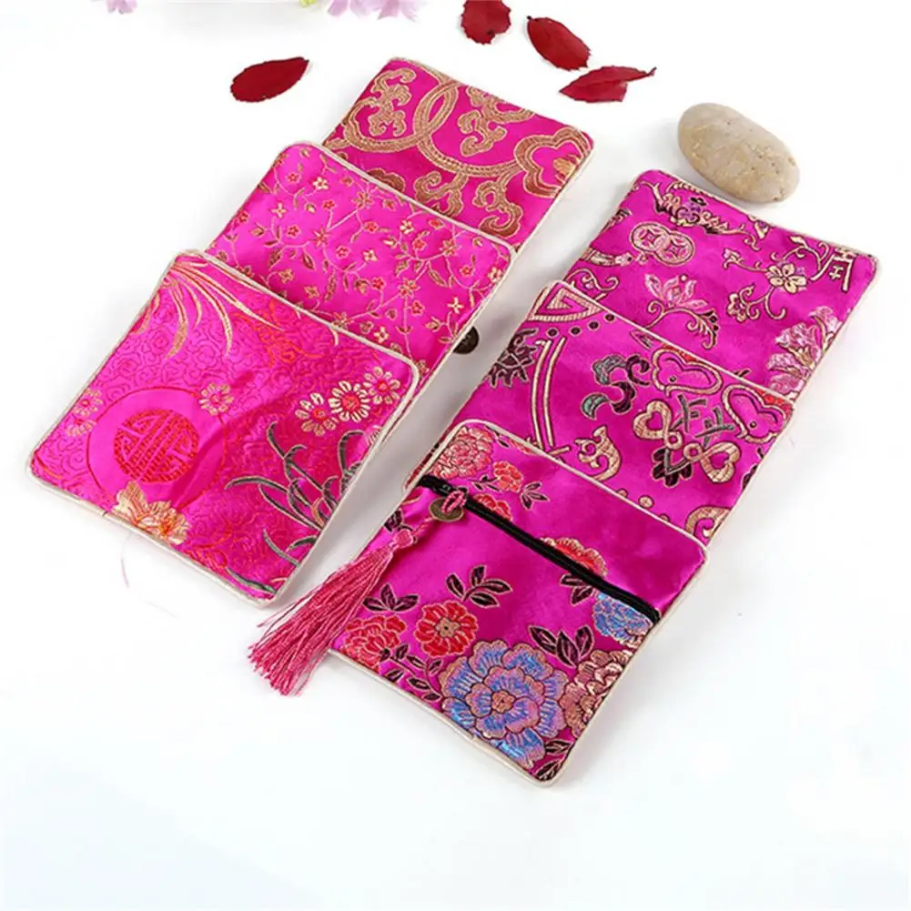 Coin Wallet Great Practical Storage Bag Coin Small Jewelry Embroidery Organizer Pouch for Household