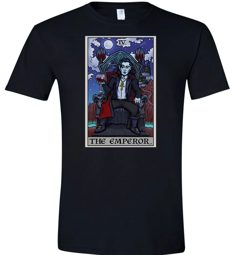 The Emperor Tarot Card Shirt Dracula Vampire Halloween Gothic Spooky Horror Tees