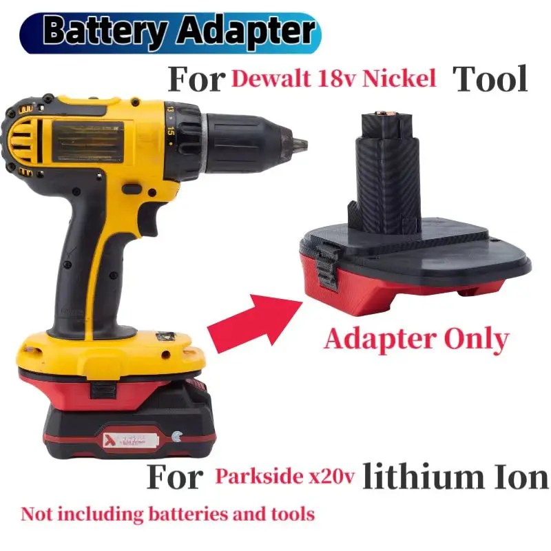 Conversor de Adaptador de Bateria para Lidl Parkside X20v Team Conversor de Lítio para Dewalt 18v Níquel Brushless Tools Apenas Adaptador