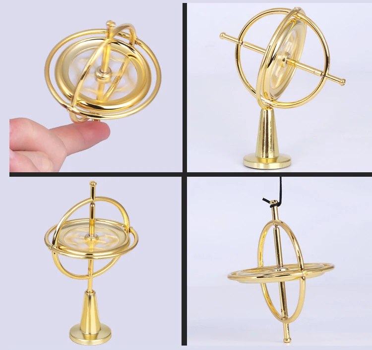 Mini Metal Gyro Puzzle Toy Self-balancing Finger Gyroscope Colorful Anti Anxiety Adults Kids Stress Relief Spinning Top Toys