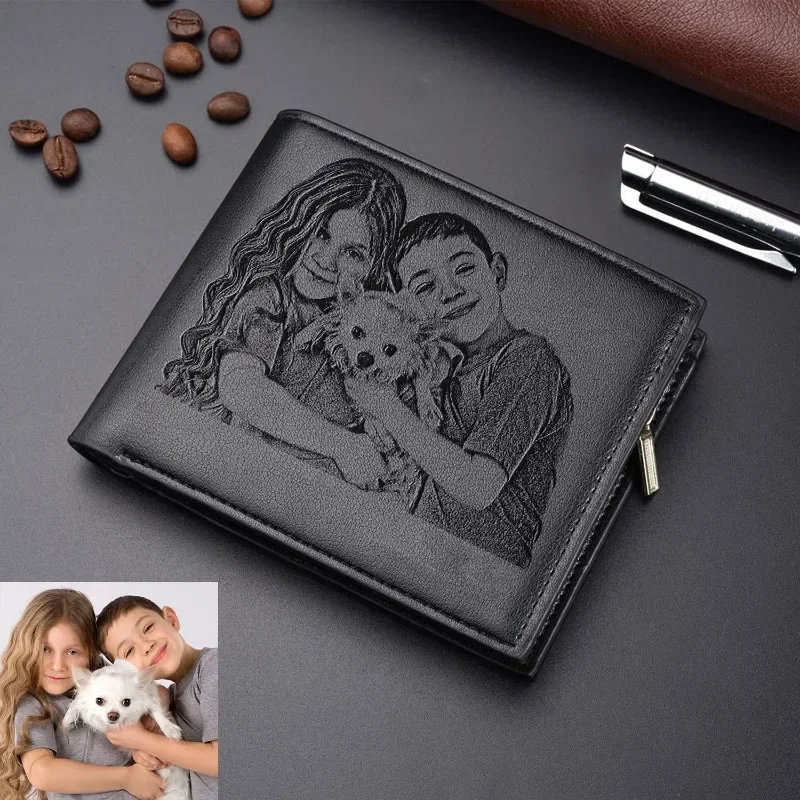 Engraved Personalized Gifts Custom Wallet for Men,Husband,Dad,Son for Birthday Anniversary Day Personalized Photo Wallets