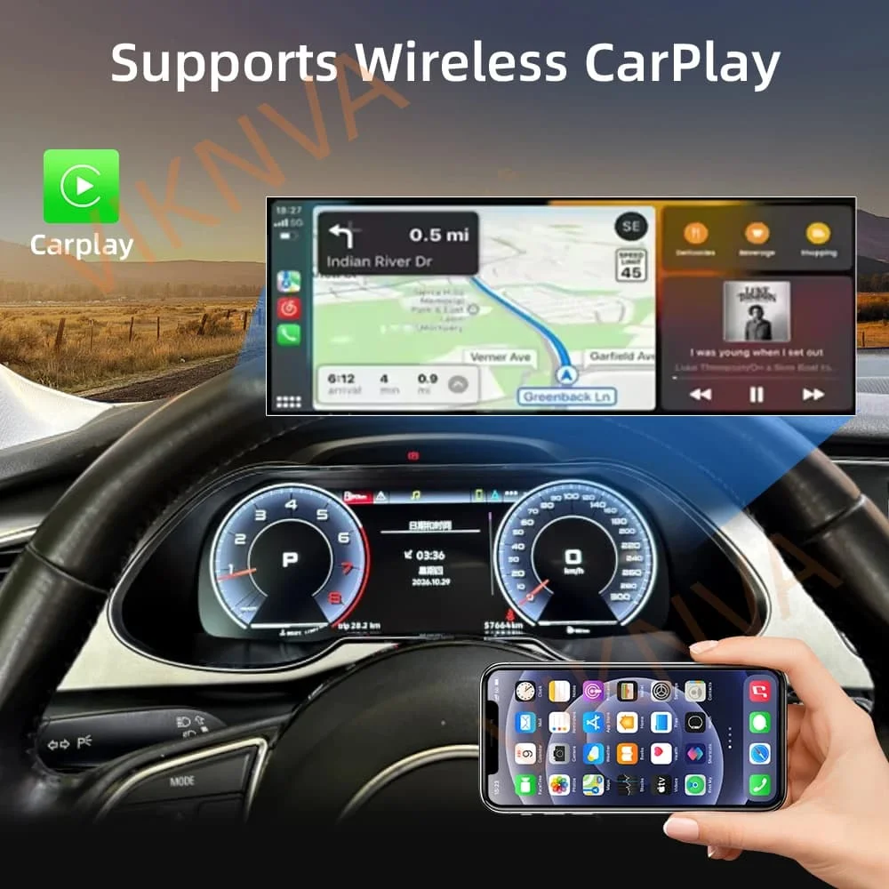Para Audi A4 2013-2016, Pantalla LCD de 12.3 Pulgadas, Panel de Instrumentos Digital, Paneles de Tablero de Auto, Compatible con CarPlay, Android Auto, HDMI