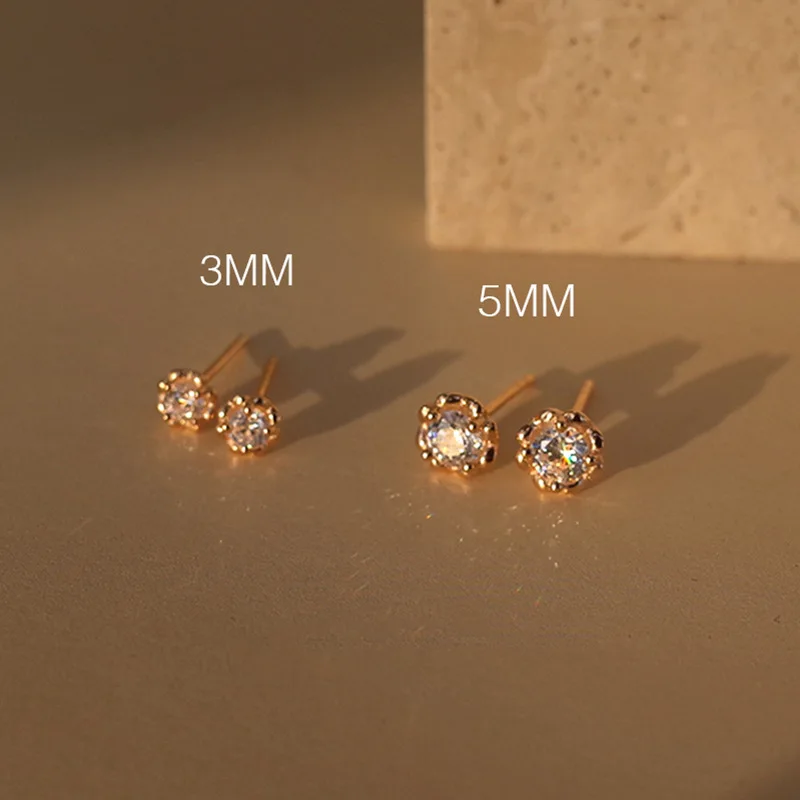 Creative Zirconic Flower Buds Stud Earrings For Women Girls Shiny Elegant Ear Piercing Jewelry Accessories Gifts