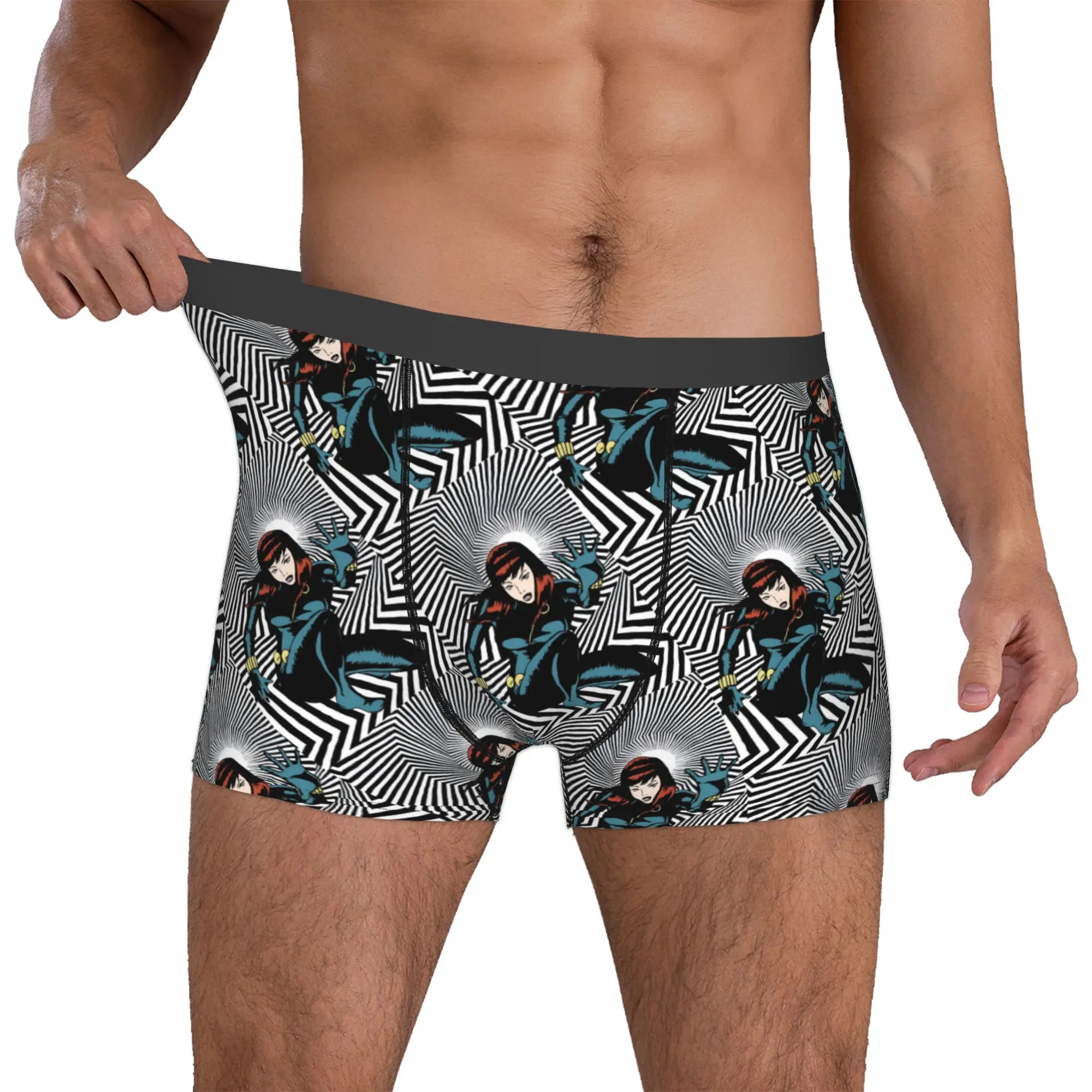 

Customized Vintage Black Anime Widow Underwear Male Printed Boxer Shorts Panties Briefs Breathable Underpants
