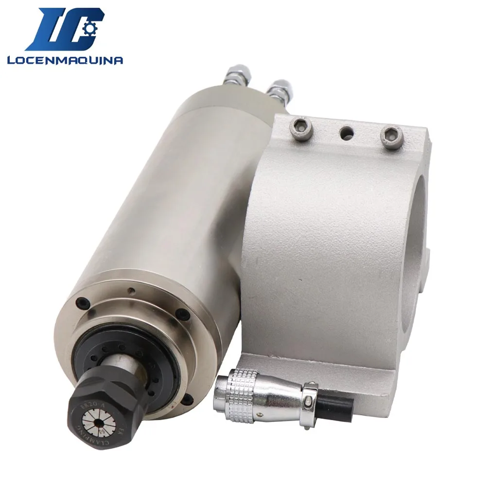 

2.2KW ER20 Water Cooled Spindle Kit 2.2KW ER20 Water Cooling Spindle Motor AC220V +80mm Cast Aluminum Anti-rust Spindle Clamp