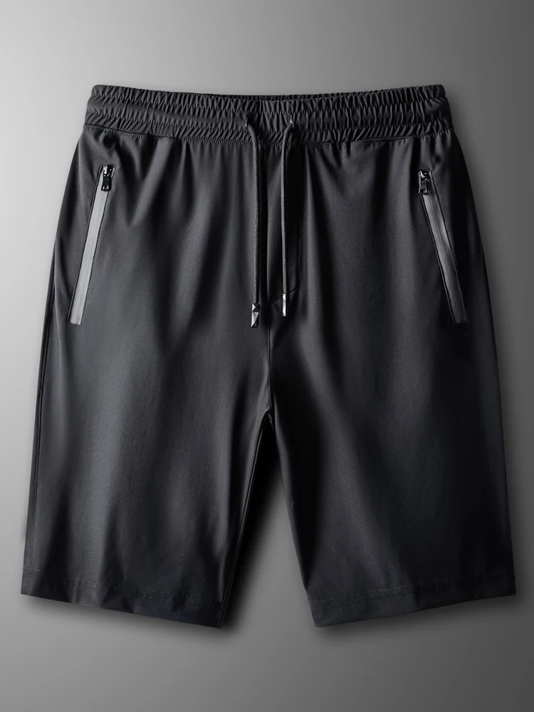 

Ice Silk Men's Summer Thin Breathable Loose Straight Leg plus Size Elastic Waist Fitn Running Sport Pants Five-Quarter Length