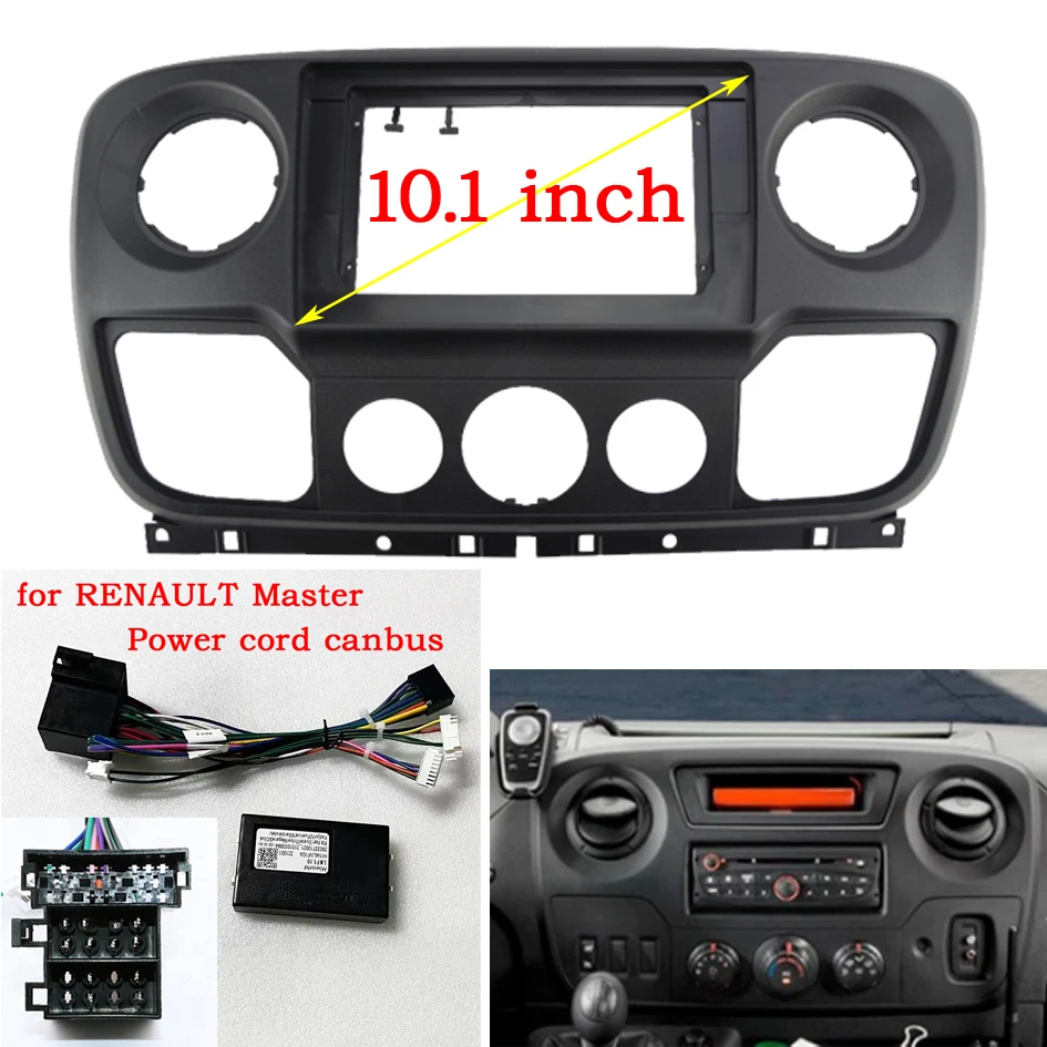 Yaocaiss 10.1 Inch 2 Din Car Radio Fascia For Nissan Nv400 Renault Master Opel Movano 2010-2021 car Panel Dash Frame cable