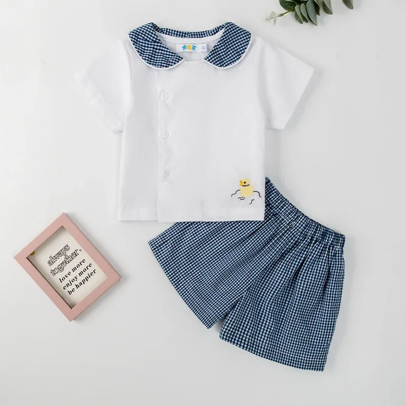 Spanish Baby Boy Clothes Infant Top And Bottom Set 2025 New Newborn Toddler Two Piece Clothing Outfits Kids Birthday Shorts Suit