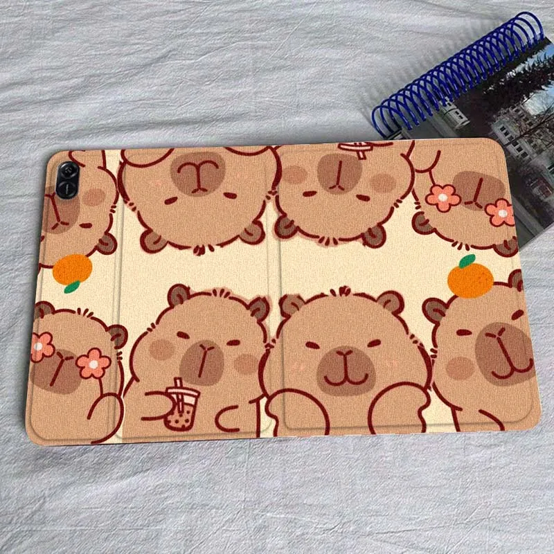 Capybara Cartoon Cute Art For Honor Pad Tab Magic GT GT2 6 X8 V7 V8 X9 8 9 13 X8a X9a Pro 10 12.1 12.5 Inch Tablet Case