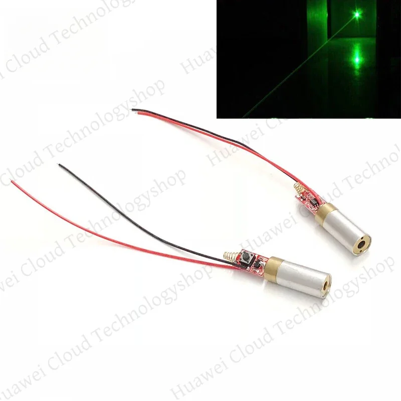 532nm 250mW DOT 2.8V-3.7V 12x30mm Green Laser Module Positioning Laser Head LD LED Module with Spring Switch