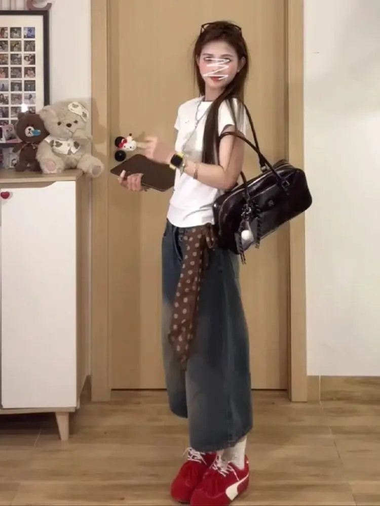 Jeans Flared 2000S Emo Unusual Clothes Low Rise Waisted Hipster Y2K Vintage Female Trousers Ladies Fashion Stretch Comfortable