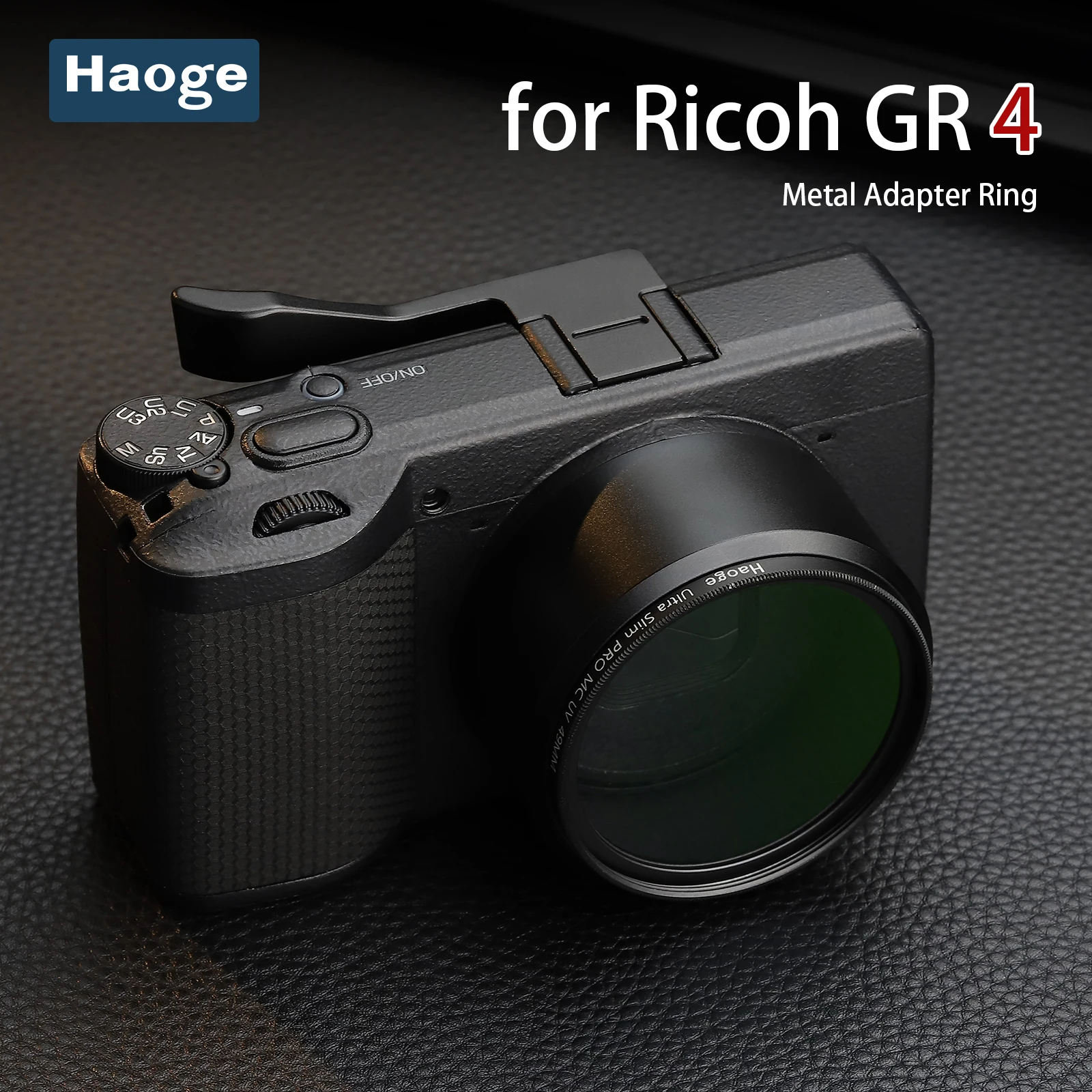 

Металлическое защитное кольцо-адаптер для фильтра Haoge 49 мм для Ricoh GR4 GRIV HDF, для широкоугольного объектива GT-2 GW4, заменяет GA-3