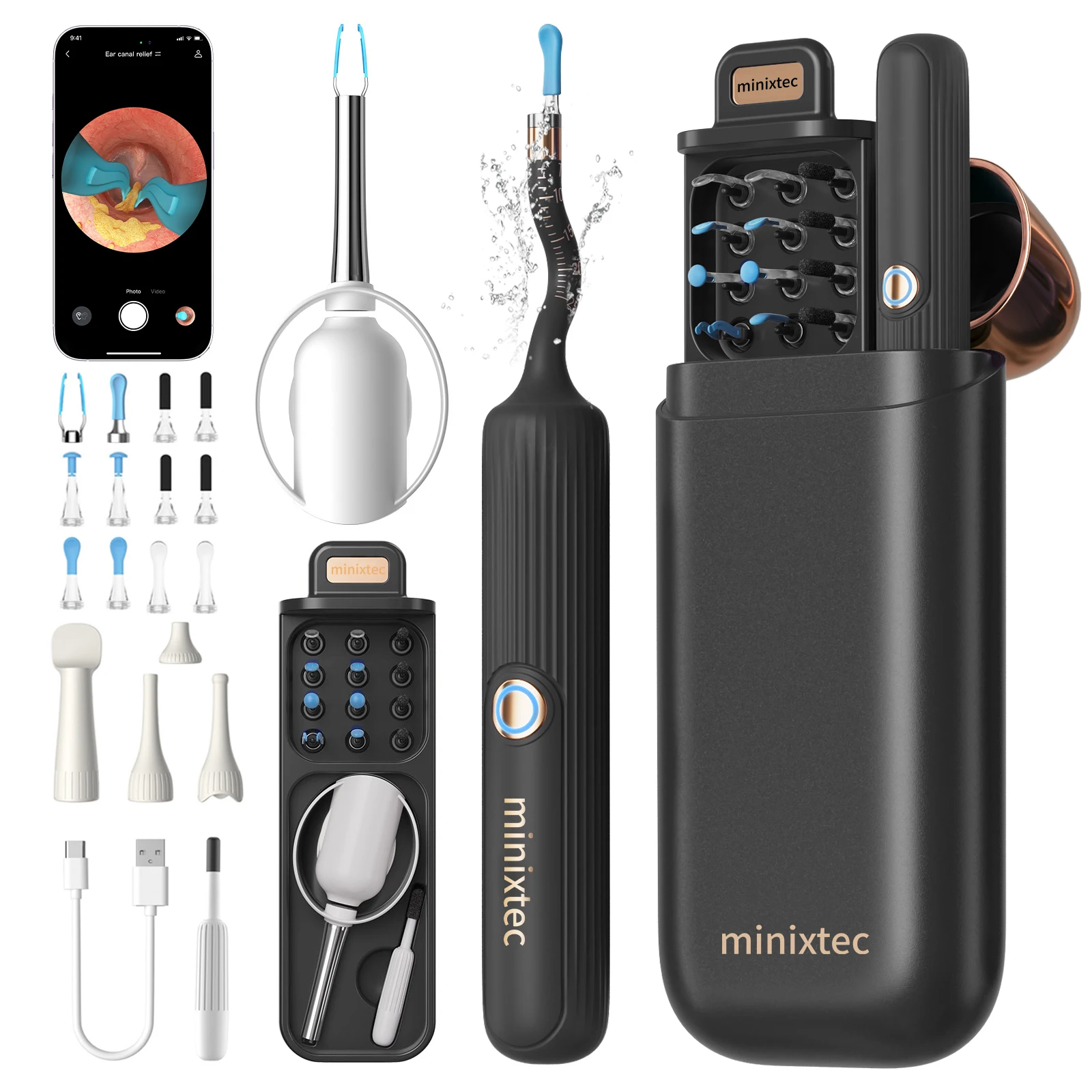 

Ear Wax Removal Tool Camera Ear Cleaner Kit- HD Wireless Flexible Otoscope, Pain-Free Ear Tweezer