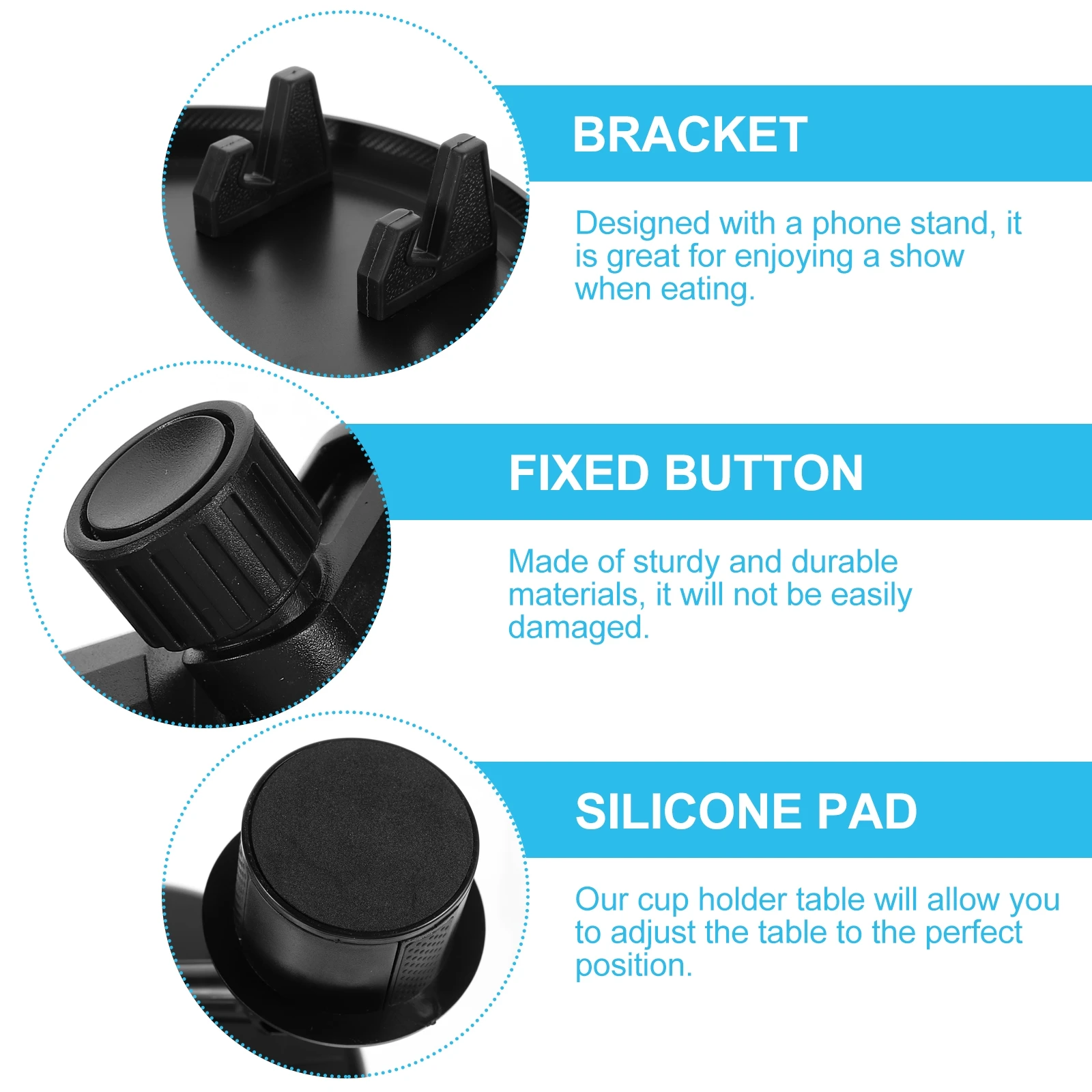 

1pc Car Cup Holder Tray Multifunctional Dining Table Storage Organizer Adjustable Universal Fit for Vehicle Accessories Coffee