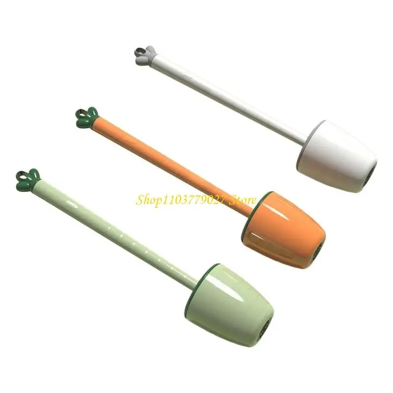 C4DF Carrot Toilet Brush Bathroom Long Handheld Radish Brush Bathroom Soft Bristled