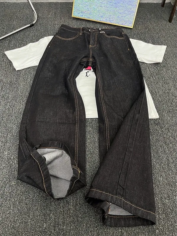

Retro American Style Men's Jeans Winter New Fashion Oversize Vintage Feel Wide Leg Pants Knife Design Youth Trend