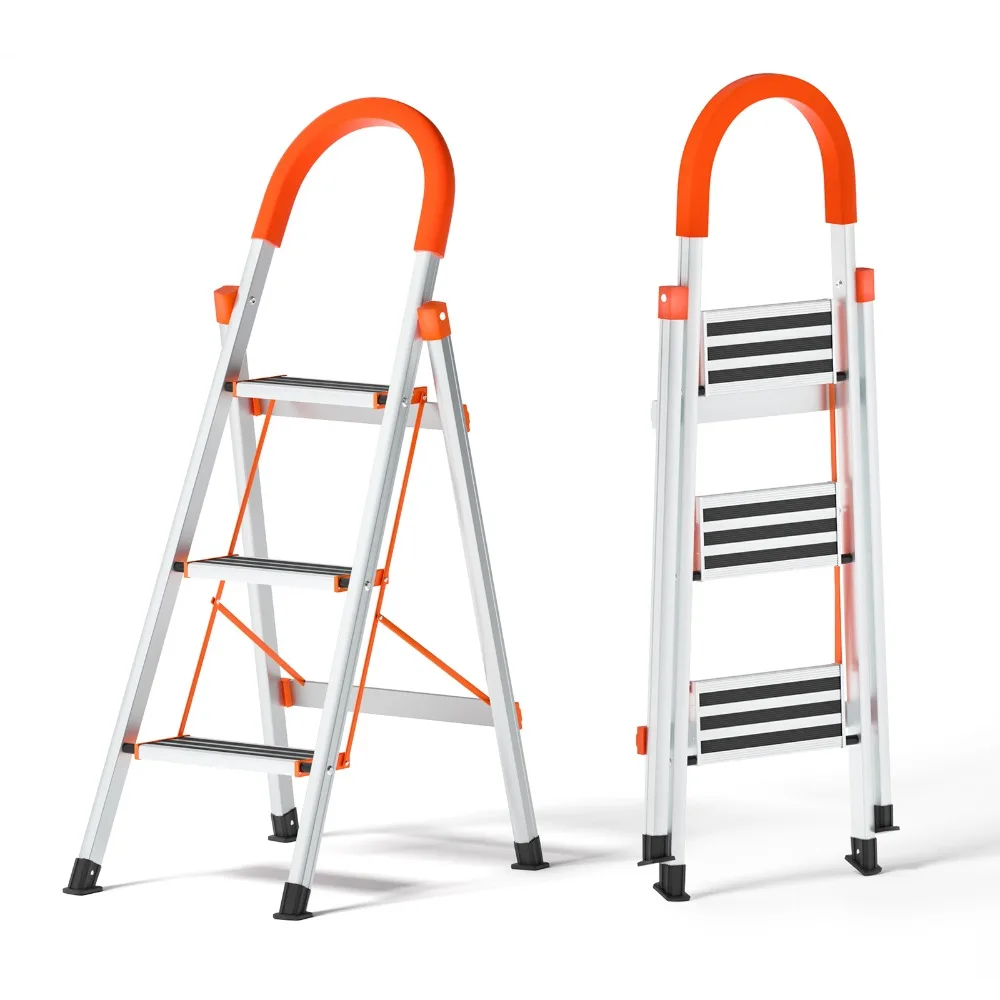 Ladnamy Non-slip Home Step Ladders Indoor Folding Ladder Multi-functional Thickened Steel Pipe Shrinking Step Stools