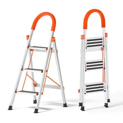 Ladnamy Non-slip Home Step Ladders Indoor Folding Ladder Multi-functional Thickened Steel Pipe Shrinking Step Stools