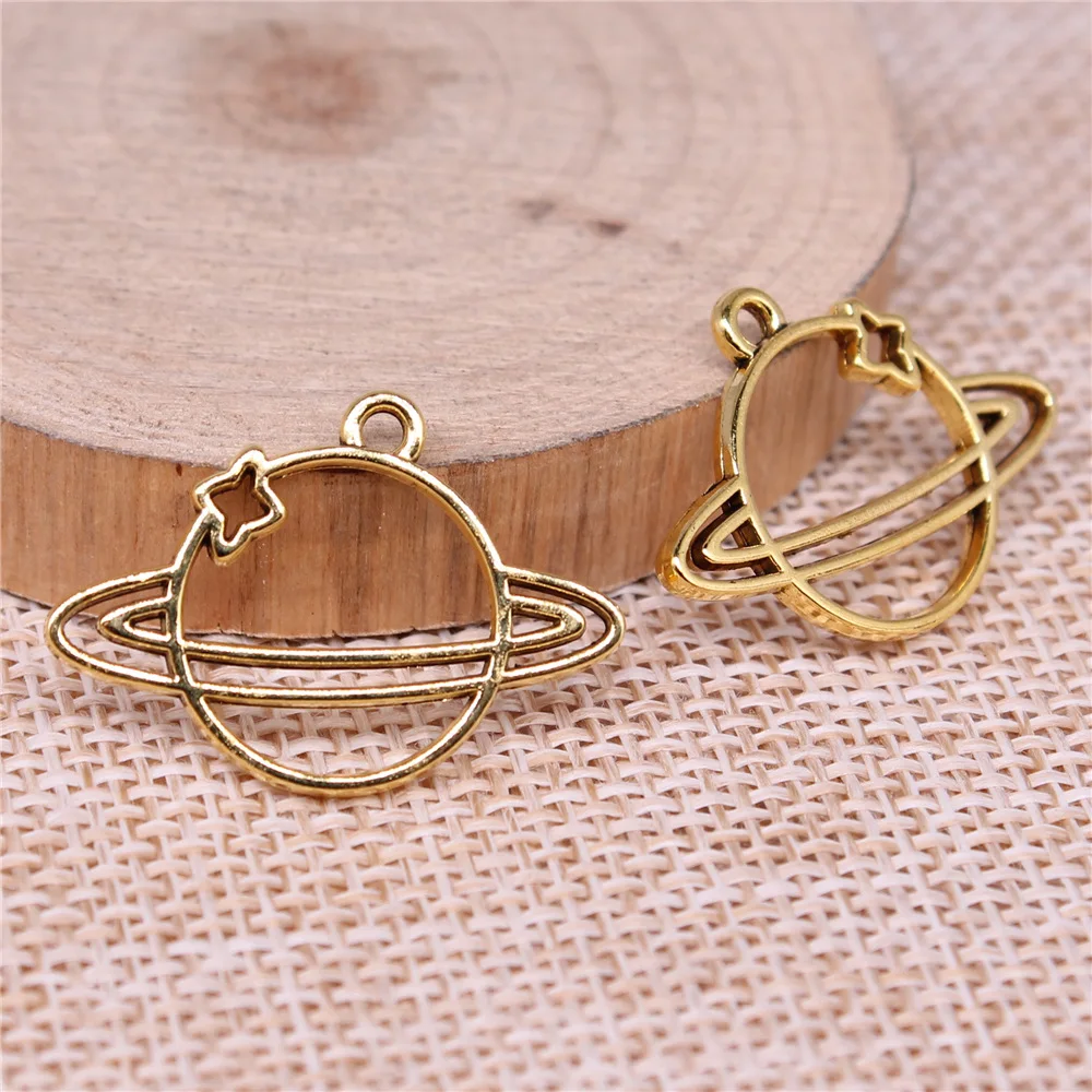 10pcs/lot Vintage Zinc Alloy Hollow Planet Stars Enamel Charms for DIY Jewelry Making Finding Accessories