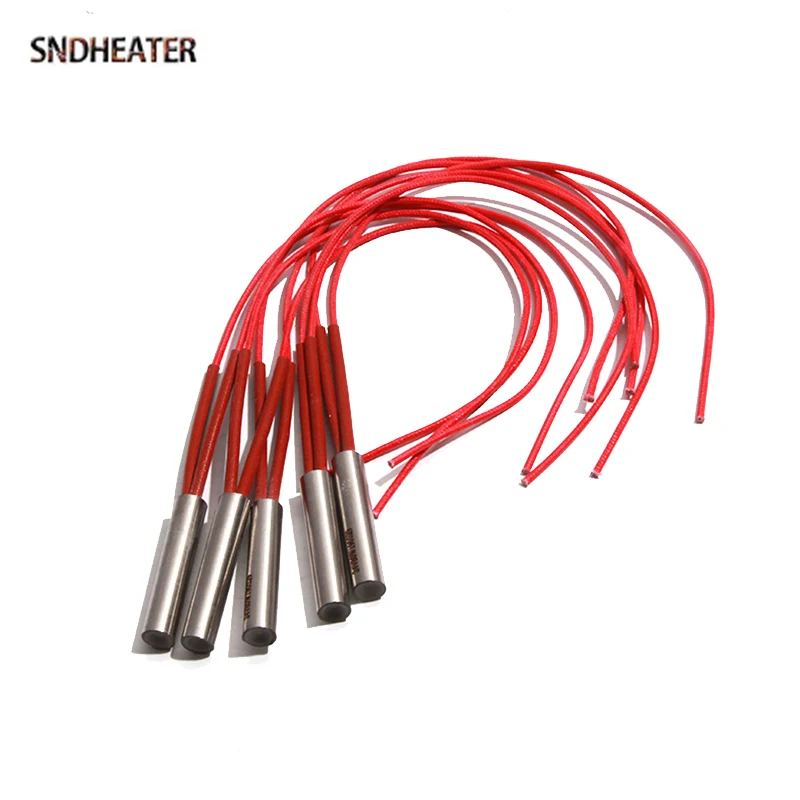 SNDHEATER Stainless Steel Electric Cartridge Heating Element 220V 6/7/8MM Dia. 50W 150W Mold Hole Insert Heater 30/40/50/60/80MM